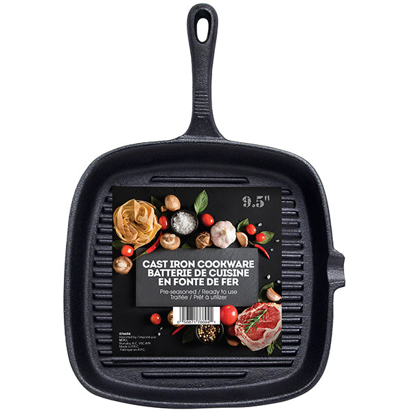 GOURMET TOOLS UTENSILS Cast Iron Grill Pan Square
