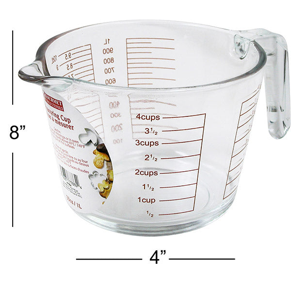 GOURMET TOOLS UTENSILS Glass Measuring Cup 1L/4CUP
