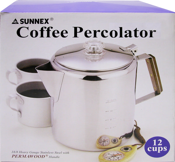 SUNNEX 12 Cups Stainless Steel Coffee Percolator