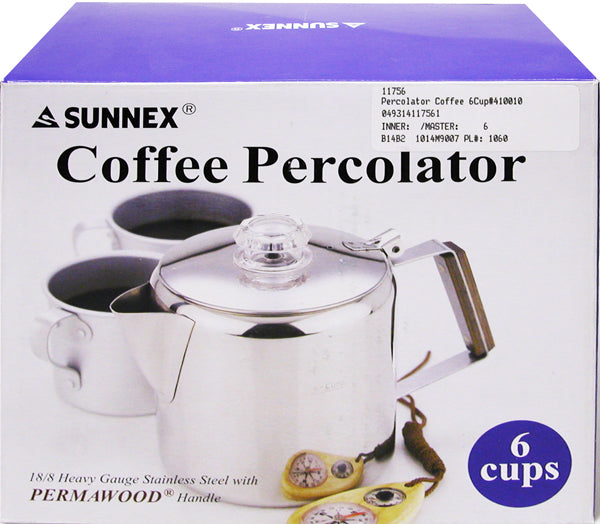 SUNNEX 6 Cups Stainless Steel Coffee Percolator