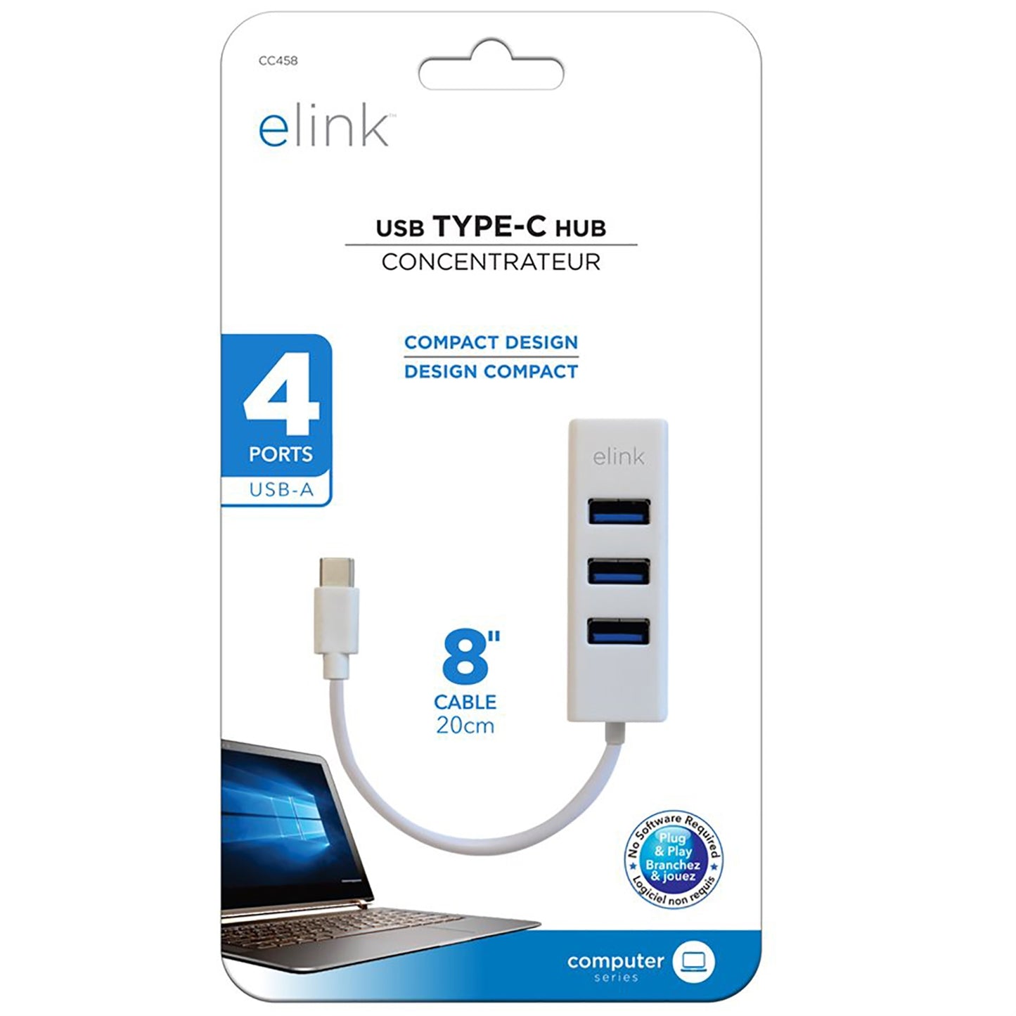 ELINK USB 3.1 Type-C to 4 Port USB-A Adapter