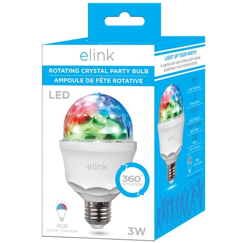 ELINK 360° Rotating RGB LED Crystal Party Light 3W