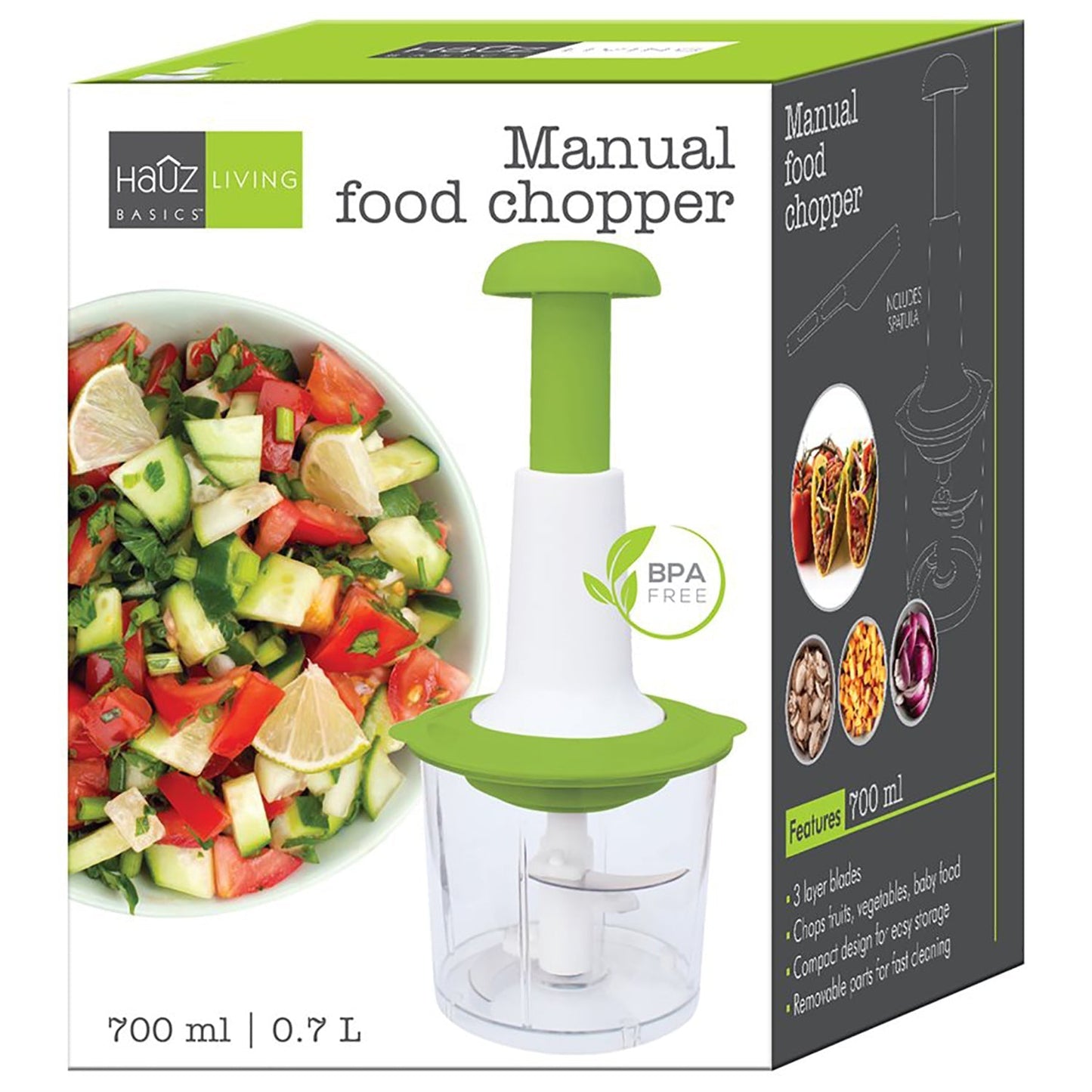 HAUZ Hand Press Food Chopper 0.7L