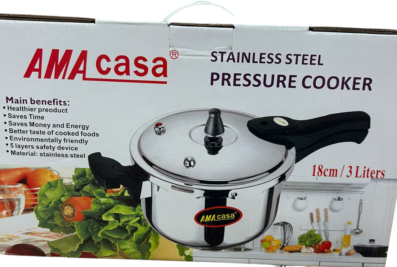 AMACasa Stainless Steel Pressure Cooker 18CM/3L