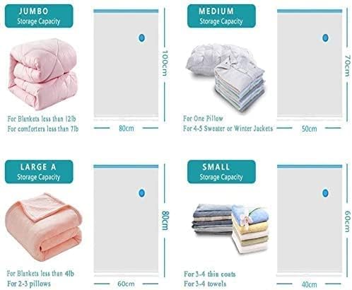 HomeBelongs Premium Vacuum Storage Bags 4PC 2(40x60CM) 2(50x70CM)