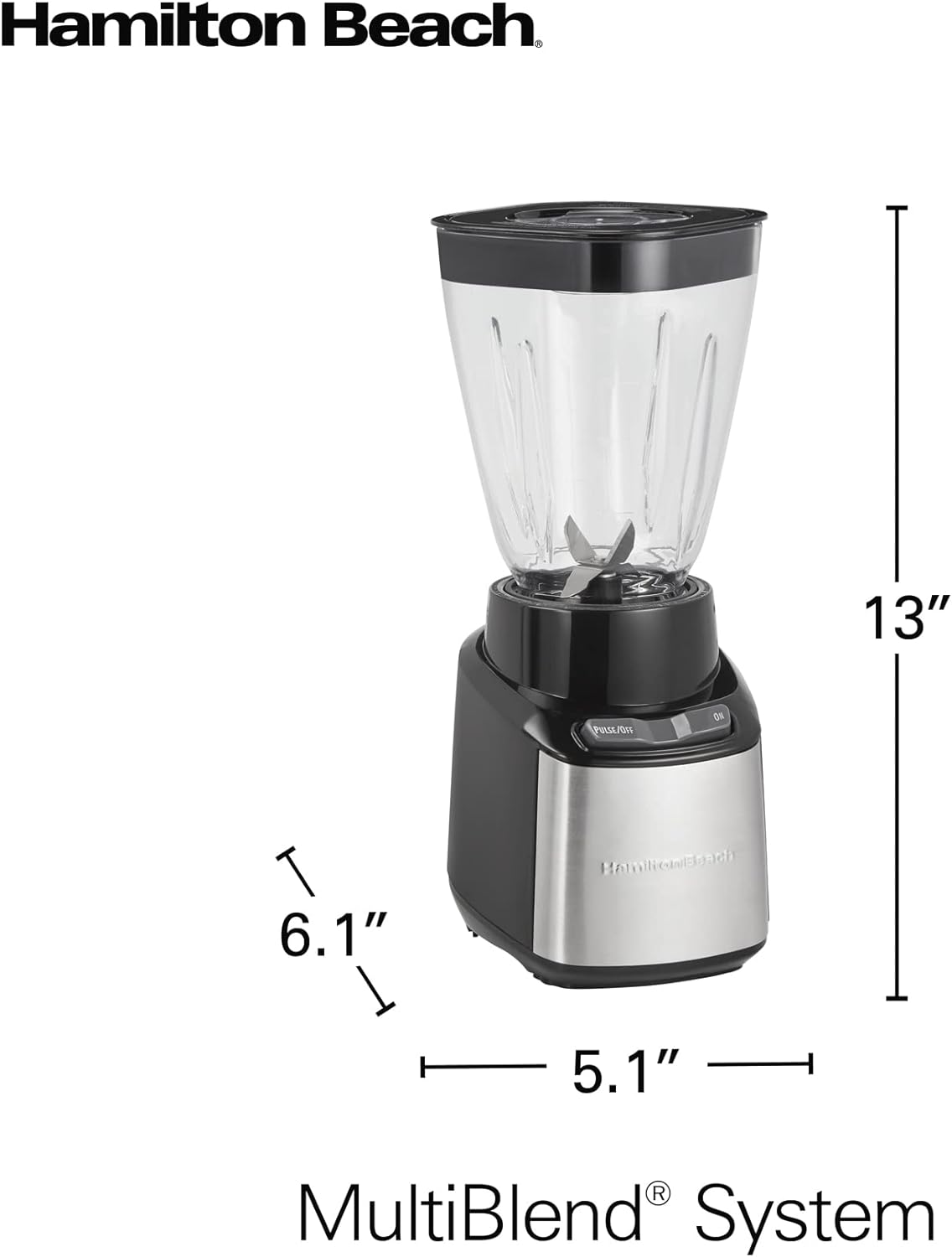 HAMILTON BEACH Compact MultiBlend Blender/Chopper 8PC 650W