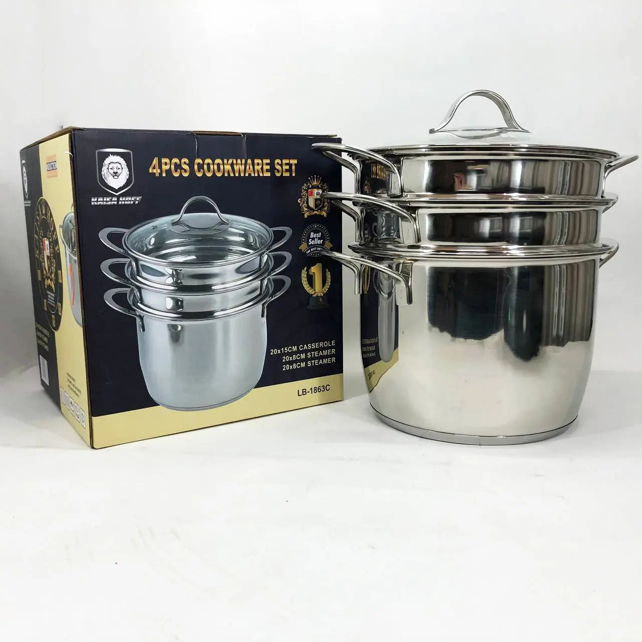 KAISA HOFF Stainless Steel Cookware Set With Steamer