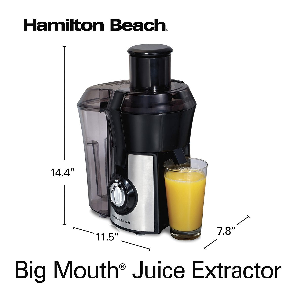 HAMILTON BEACH Stainless Steel 800W Big Mouth PRO Juicer