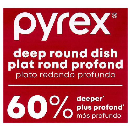 PYREX Baking Glass Dish Round Deep 2.6QT/2.46L