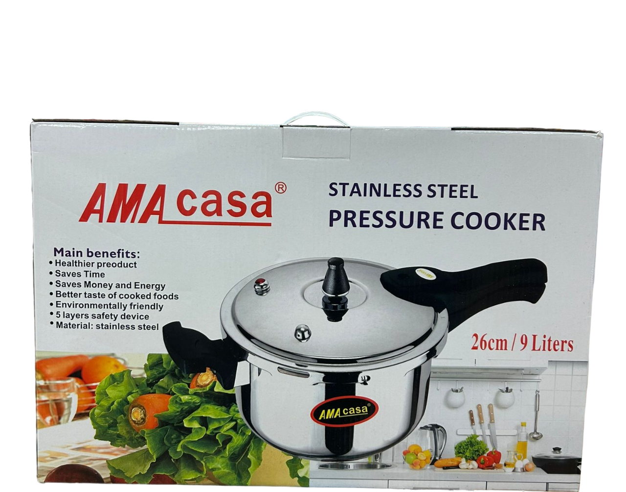 AMACasa Stainless Steel Pressure Cooker 26CM/9L