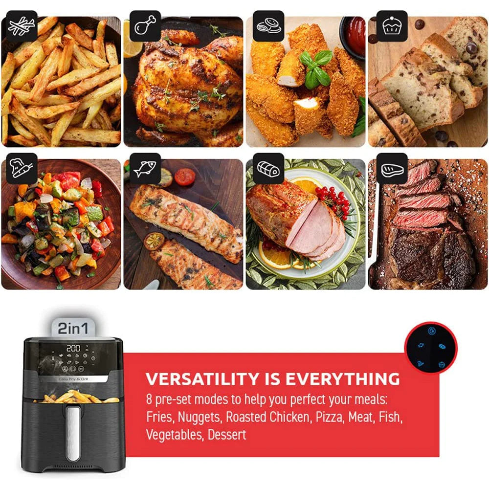 T-FAL Easy Fry Air Fryer & Grill 2 in1 XL Air Fryer - Blemished package with full warranty