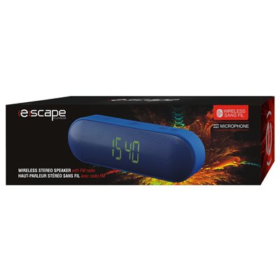 ESCAPE Platinum Bluetooth Wireless Speaker with Alarm Functionality - Blue