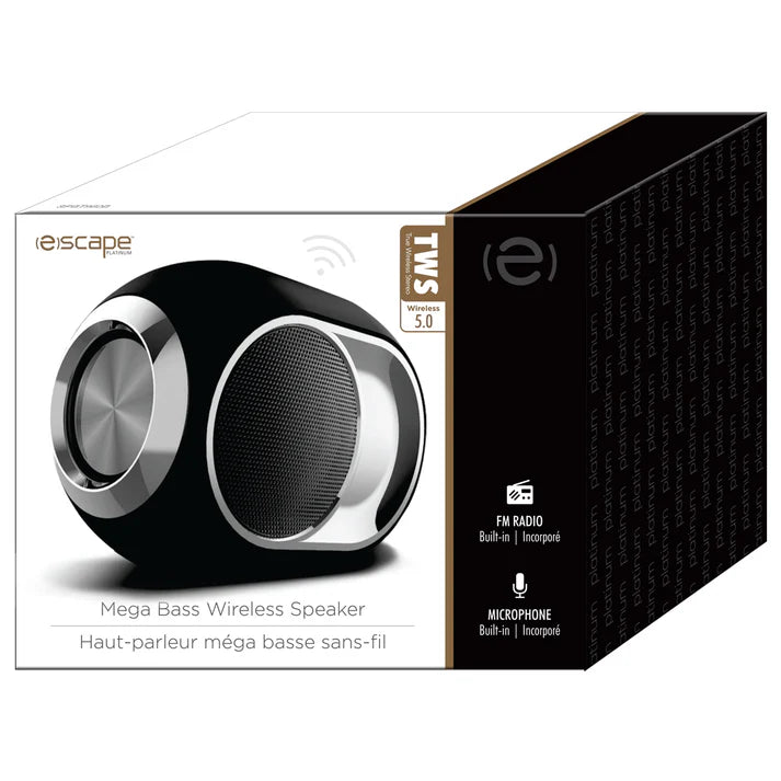 ESCAPE TWS Wireless speaker with Microphone and FM radio, Black