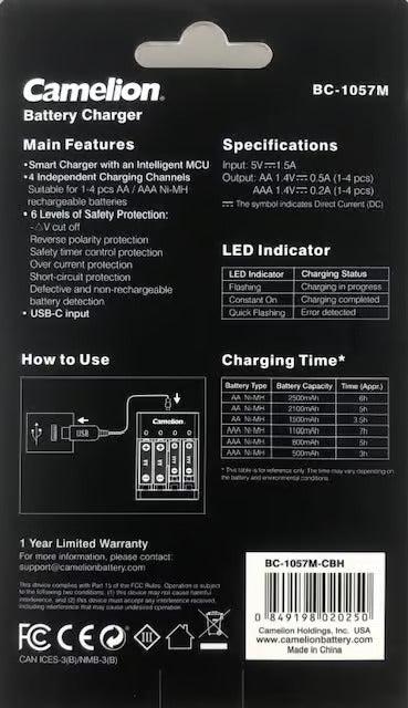 CAMELION Ni-MH Battery Charger