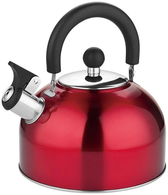HAUZ Whistling Stovetop Stainless Steel Kettle 2L Red