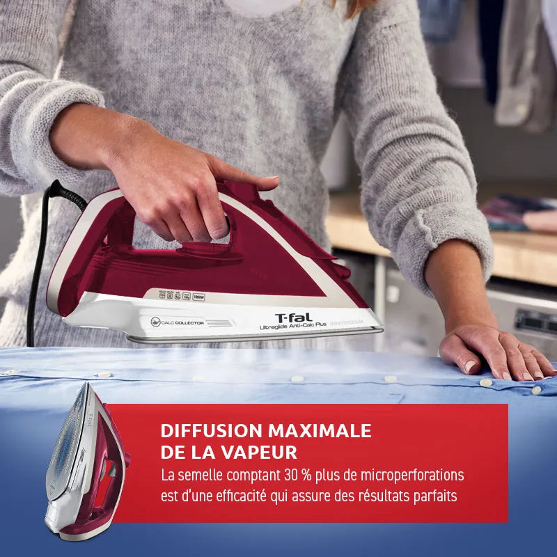 T-Fal UltraGlide Plus Anti Calc 1800W Steam Iron, Blemished package with full warranty