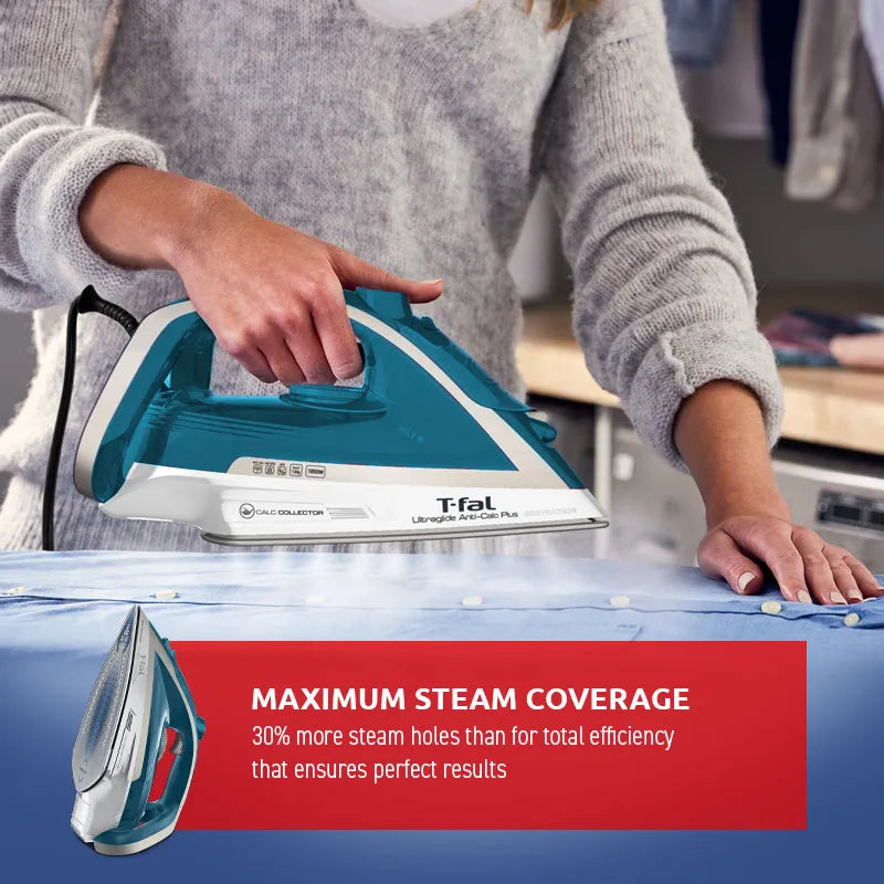 T-Fal Ultraglide Anti Calc Plus 1800W Steam Iron ,Blemished package with full warranty
