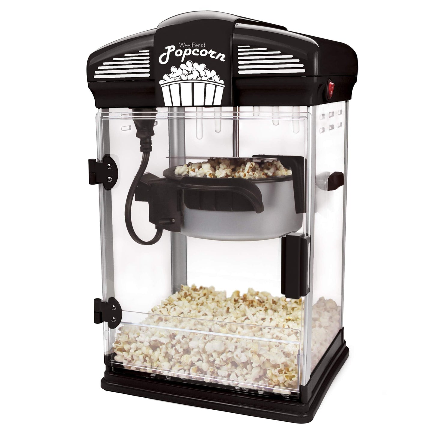 WEST BEND Theater Crazy Stirring Oil Popcorn Maker 4 Qt Black -82515B