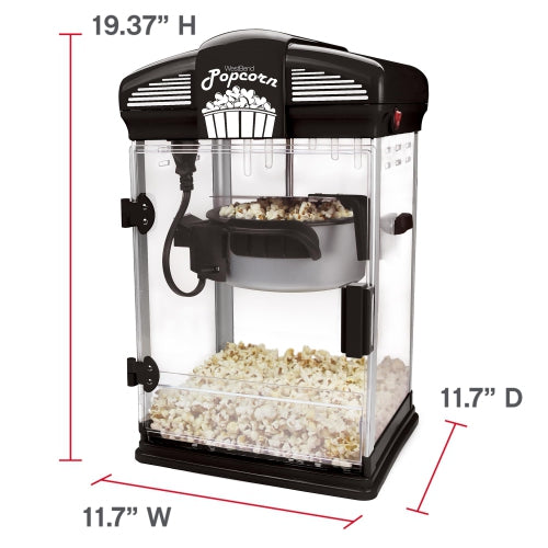 WEST BEND Theater Crazy Stirring Oil Popcorn Maker 4 Qt Black -82515B