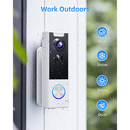 XTU Doorbell Camera Wireless 2K Video White