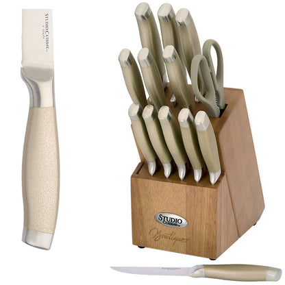 STUDIO CUISINE 14 Piece Stainless Steel Knife Block Set