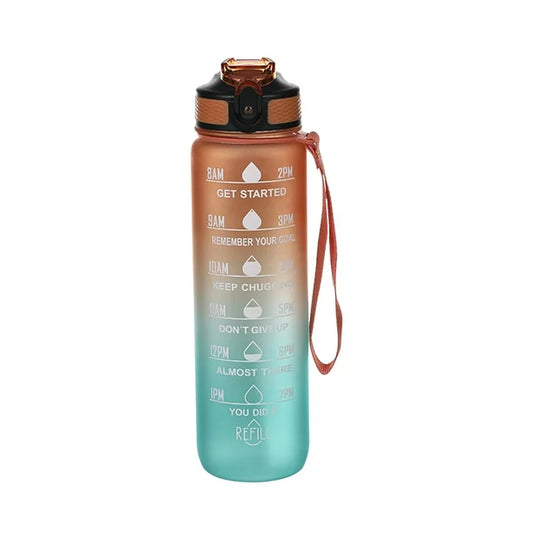 DVKPTBK 32oz Motivational Water Bottle with Time Marker