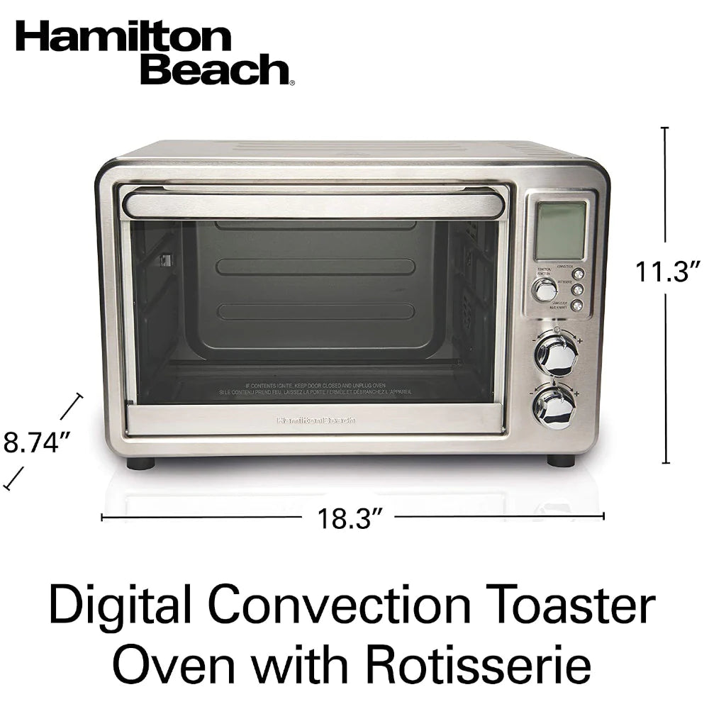 HAMILTON BEACH Sure-Crisp Digital Air Fryer Toaster Oven with Rotisserie - Refurbished with Full Manufacturer Warranty - 31194C