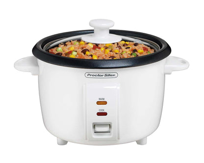 PROCTOR SILEX Electric Rice Cooker with Food Steamer Basket 8 Cup