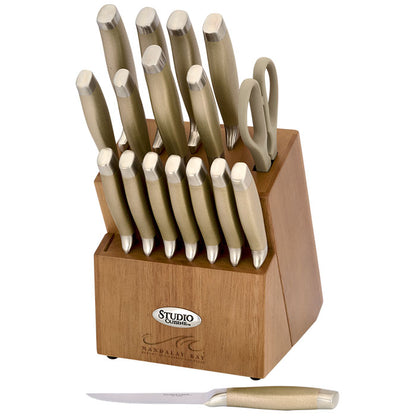 STUDIO CUISINE 18 Piece Stainless Steel Knife Block Set