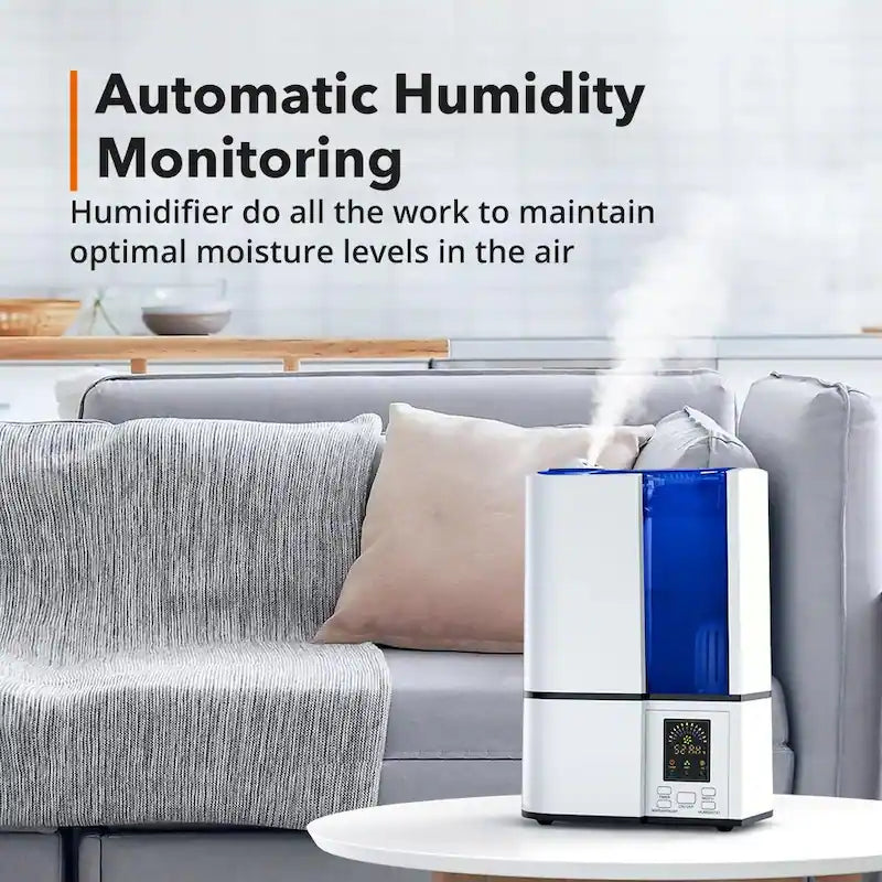 TAOTRINCS Cool Mist Humidifier, LED Display, 4L/1.06 Gallon Large Capacity