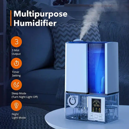 TAOTRINCS Cool Mist Humidifier, LED Display, 4L/1.06 Gallon Large Capacity