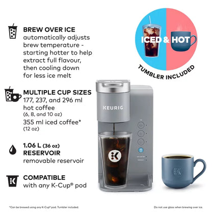 KEURIG Single Serve K-Iced Essentials K25F Coffee Maker, Blemished package with full warranty