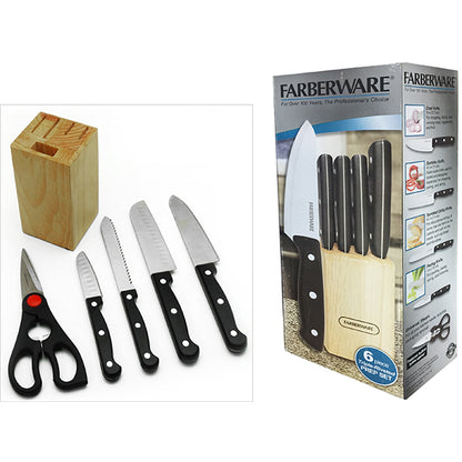 FARBERWARE 6 Piece Knife Block w/Scissor