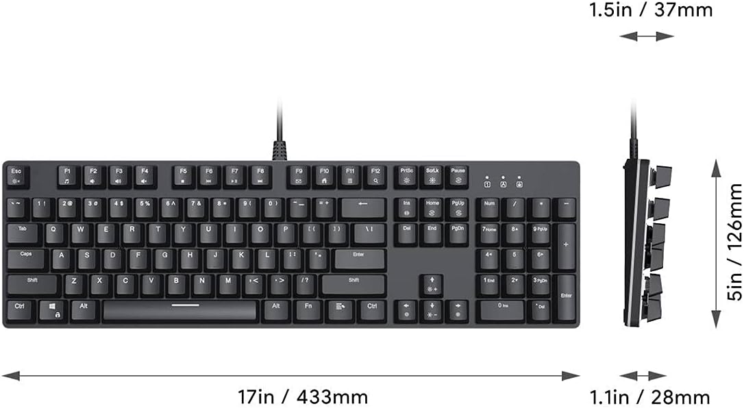 AUKEY Mechanical Keyboard 104key with Gaming Software