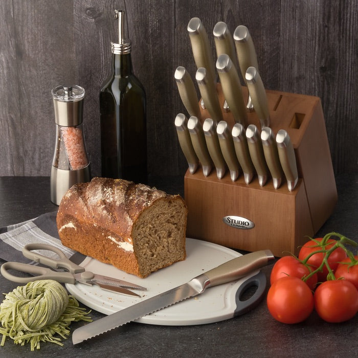 STUDIO CUISINE 18 Piece Stainless Steel Knife Block Set