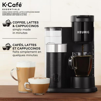 KEURIG K-Cafe Essentials Single Serve Coffee  Latte & Cappuccino Maker, Blemished package with full warranty- K85