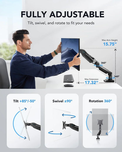 HUANUO Single Monitor Mount for 13 to 32 Inch Screens