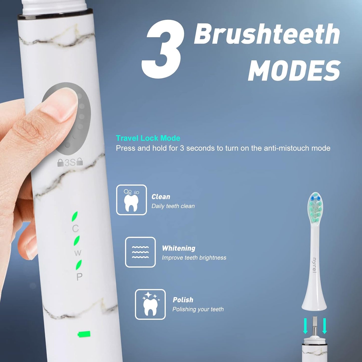 NYREL Sonic Electric Toothbrush for Adults