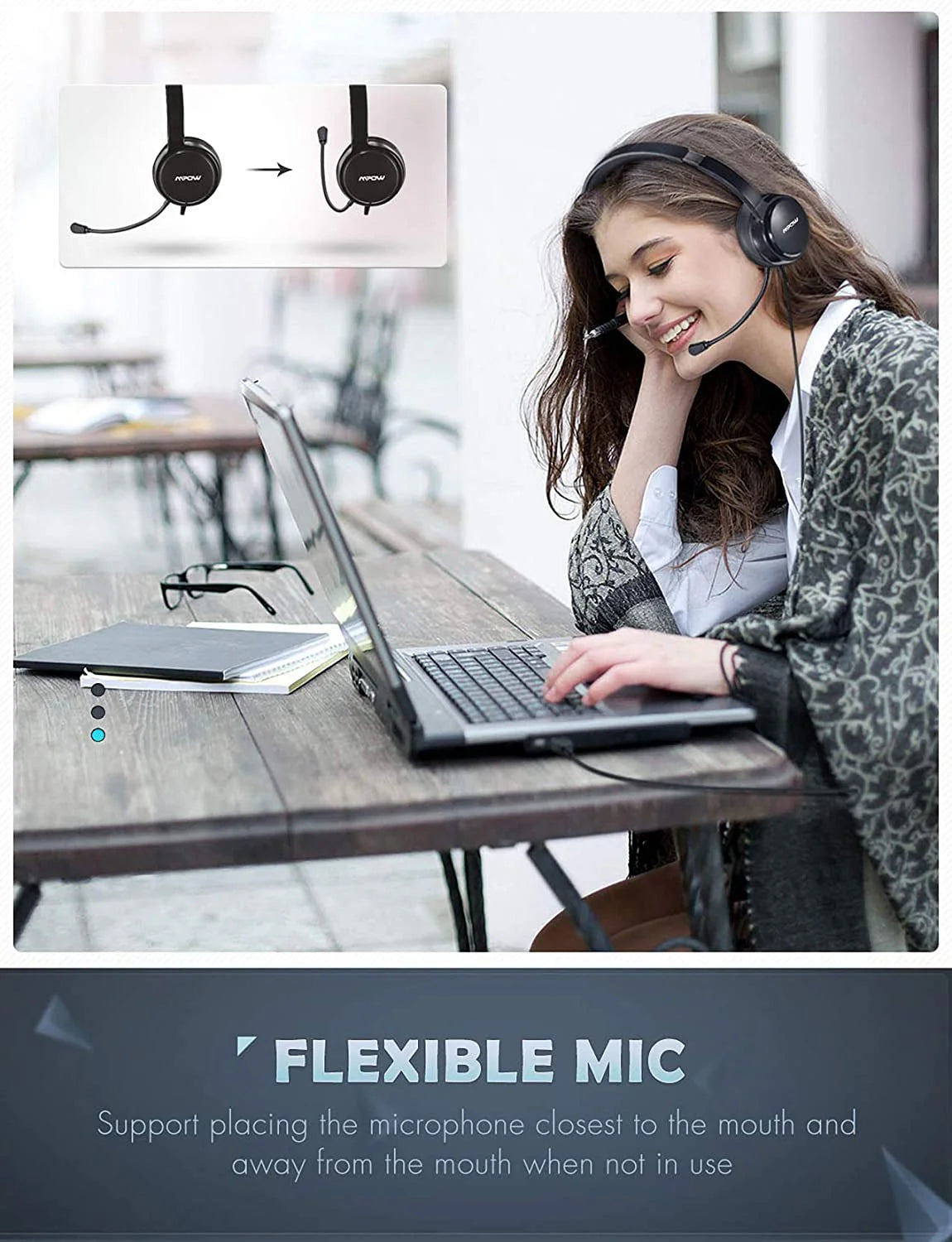 MPOW USB Headset/3.5mm Computer Headset (2 pack)