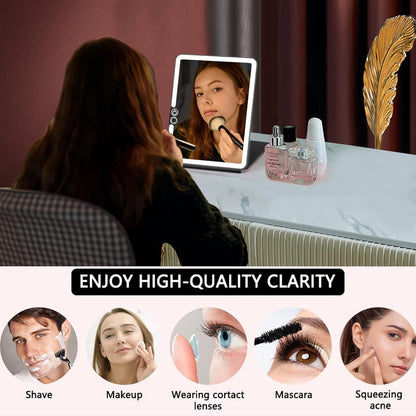 WEILY Portable Travel Mirror Makeup Mirror - White