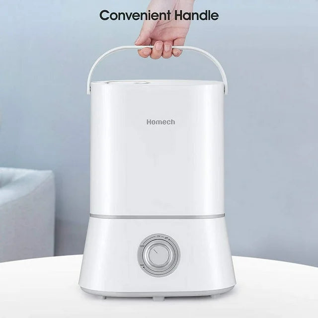 HOMECH Air Humidifiers for Bedroom, 4L Cool Mist Humidifiers for Large Room, 26dB Quiet Humidifiers for Baby