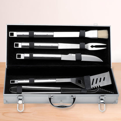 BBQ Grill Tools with Aluminum Case 6Pc