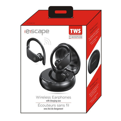 ESCAPE TWS wireless stereo earphones with charging station plus microphone