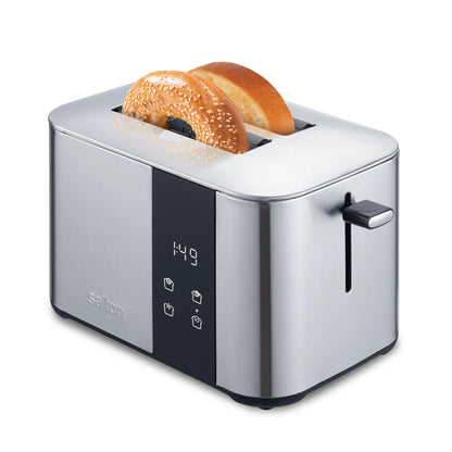 SALTON Stainless Steel Digital Countdown Toaster 2 Slice