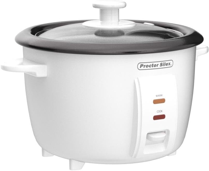 PROCTOR SILEX Electric Rice Cooker with Food Steamer Basket 8 Cup