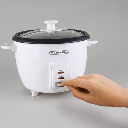 PROCTOR SILEX Electric Rice Cooker with Food Steamer Basket 8 Cup