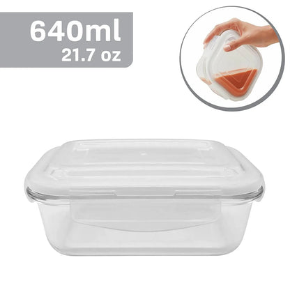 ERAWARE - Glass Contaner , AirTight and Leak-Proof, Oven Safe,21.6OZ, 640ML