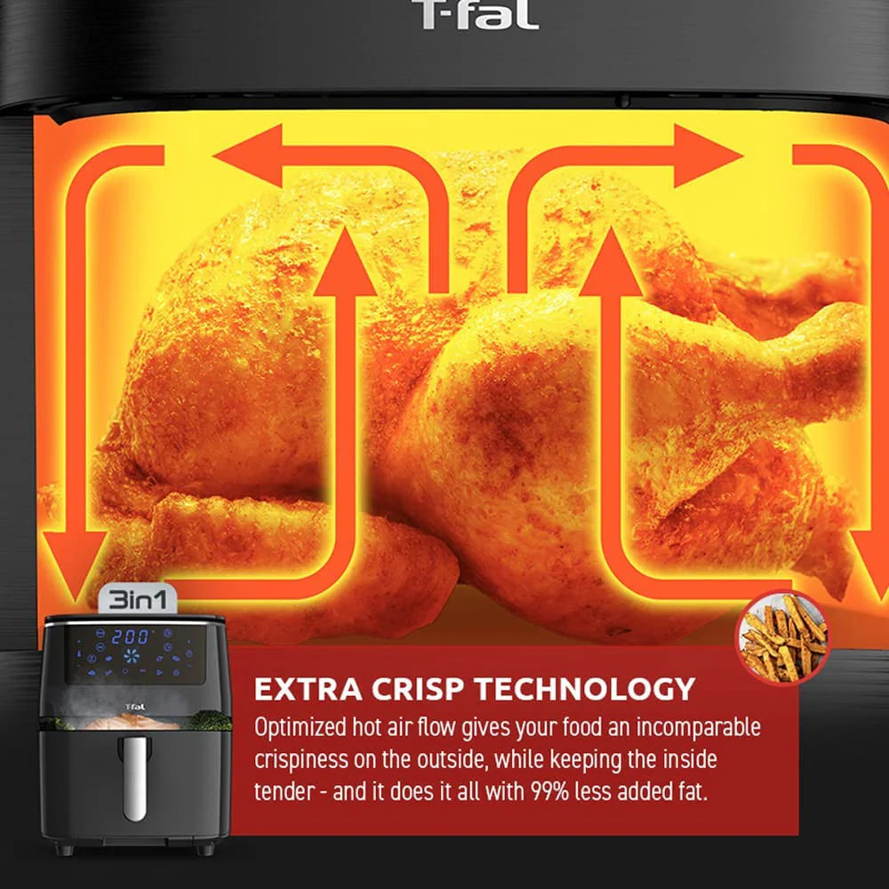 T-FAL Easy Fry Grill & Steam 3in1 XXL Air Fryer - Blemished package with full warranty - FW201850