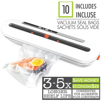 HAUZ - Vacuum Bag Sealer, 10 Bags Included , Compact Design