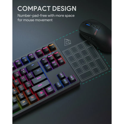 AUKEY Mechanical Keyboard Compact 87Key with Gaming Software